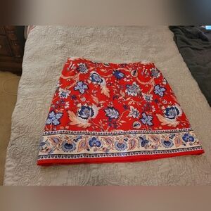 Talbots Red Floral Skirt 18W